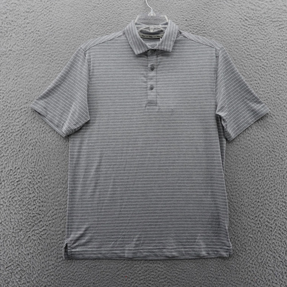 Walter Hagen Mens Performance Golf Polo Shirt‎ Striped Gray Moisture Wicking NWT